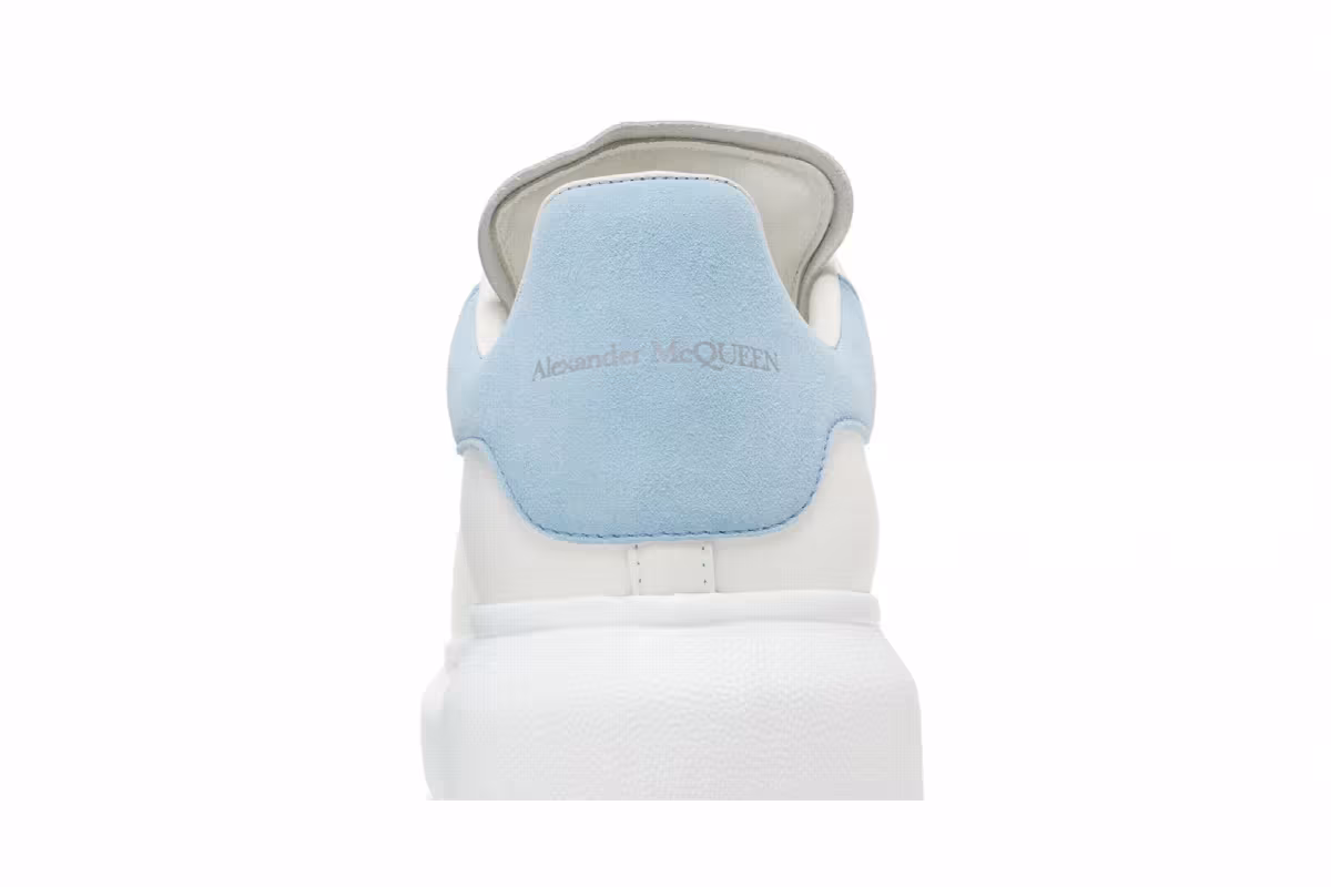 Alexander McQueen Women's Oversized Sneaker White Powder Blue, view 8
