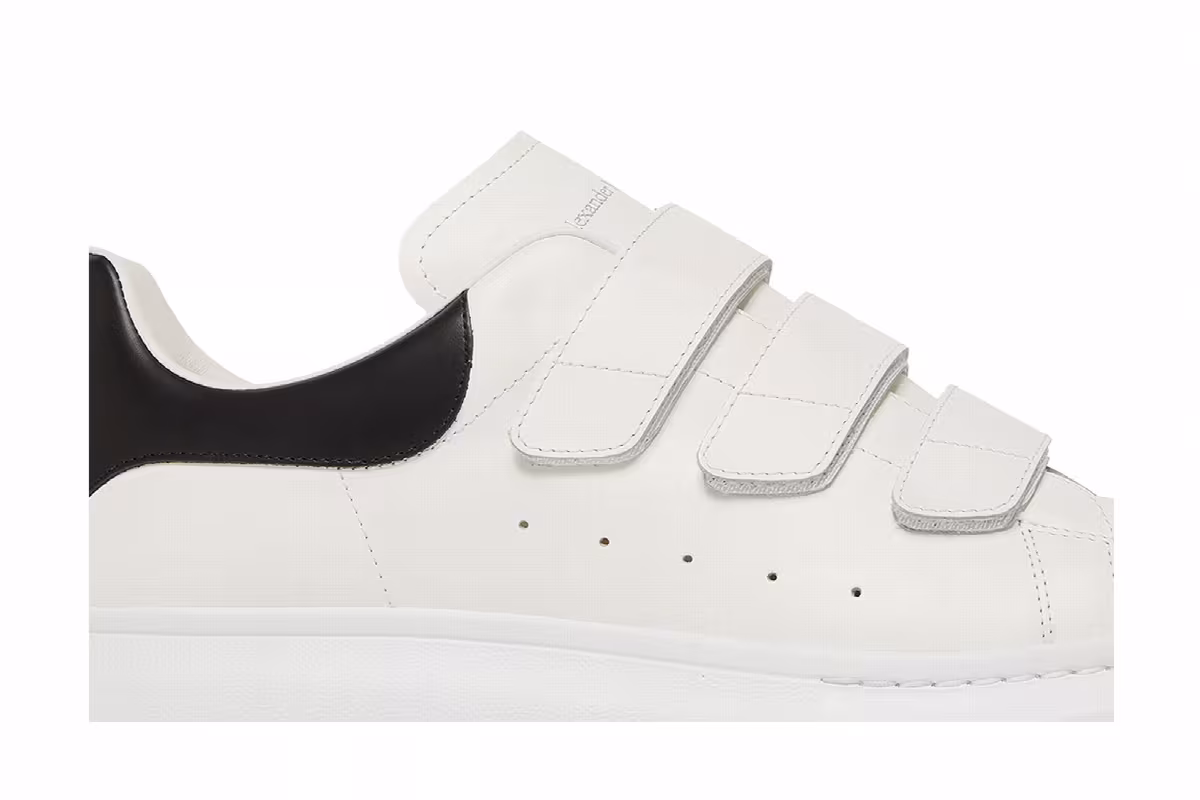 Alexander McQueen Oversized Triple Strap Sneaker White Black, view 3