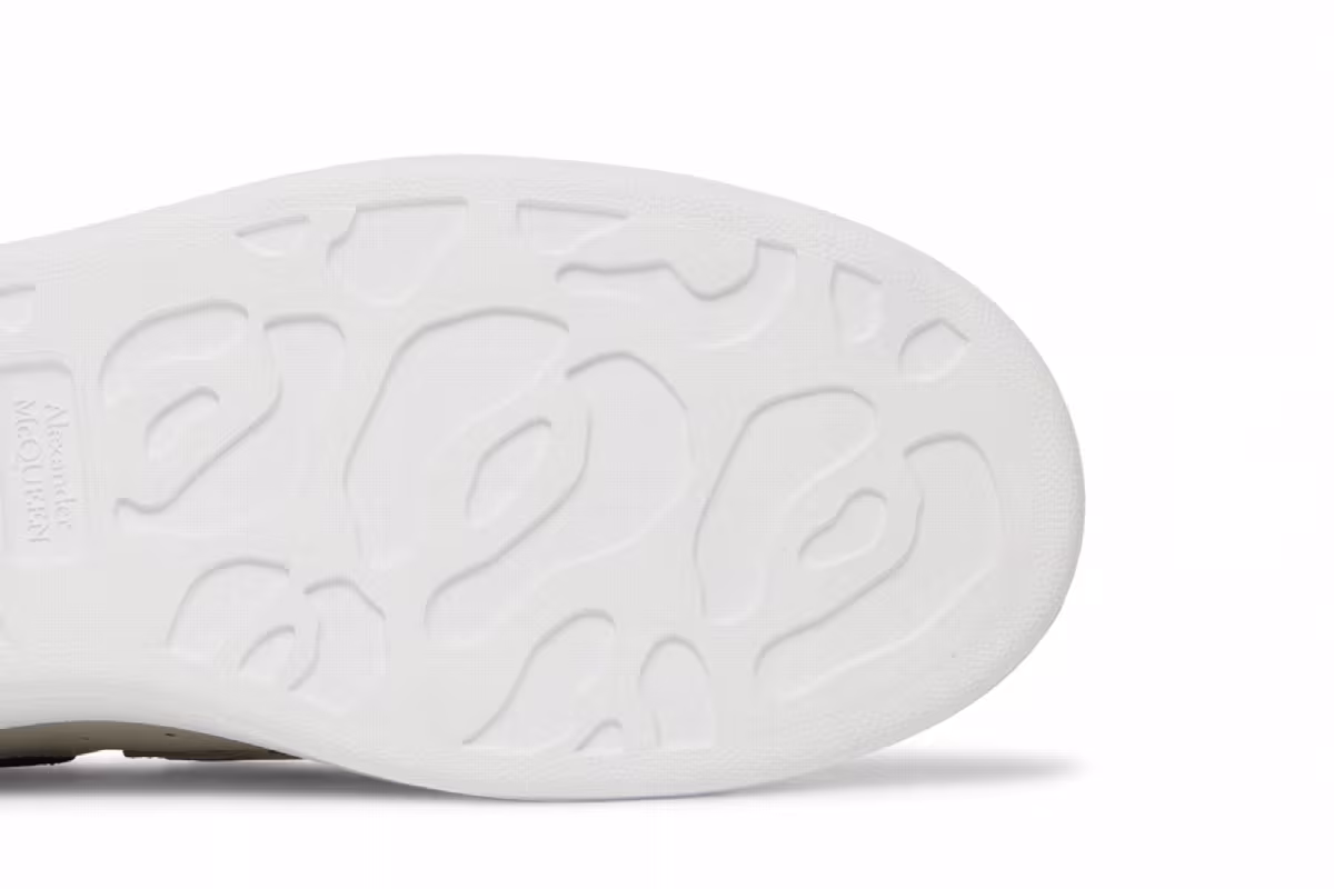 Alexander McQueen Oversized Triple Strap Sneaker White Black, view 6