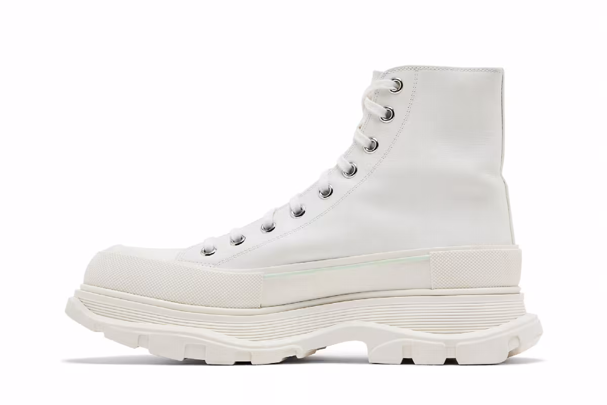 Alexander McQueen Tread Slick Boot Graffiti Logo - White Multi-Color, view 4