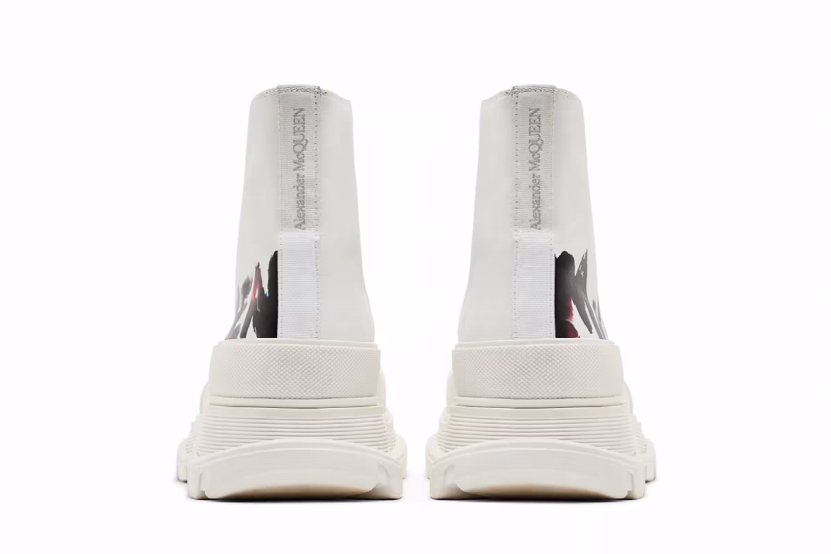 Alexander McQueen Tread Slick Boot Graffiti Logo - White Multi-Color, view 7