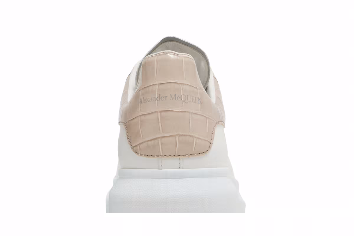 Alexander McQueen Oversized Sneaker White Beige Crocodile, view 8