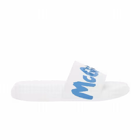 Alexander McQueen Rubber Pool Slide 'Graffiti - White Lake Blue'