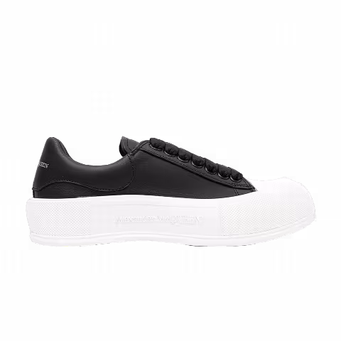 Alexander McQueen Wmns Deck Lace-Up Plimsoll 'Black White'