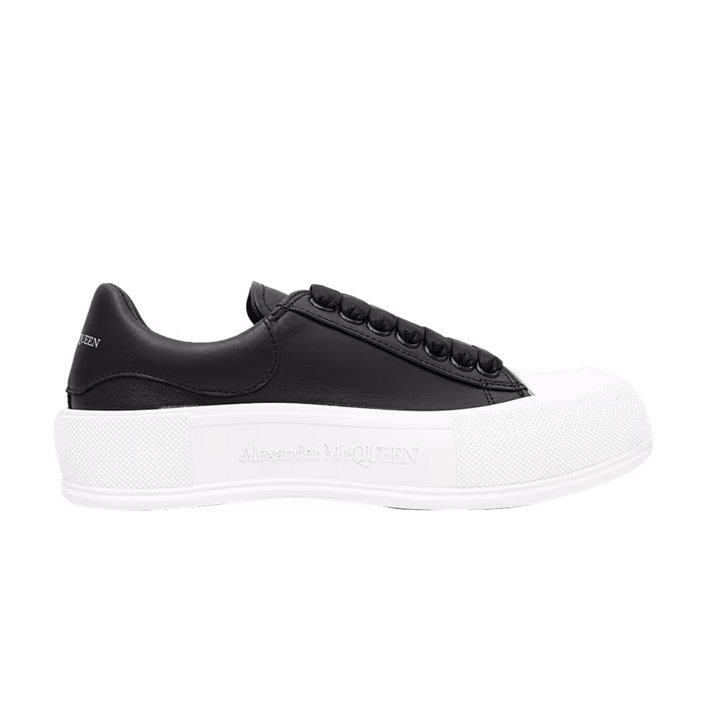 Alexander McQueen Women's Deck Lace-Up Plimsoll Black White