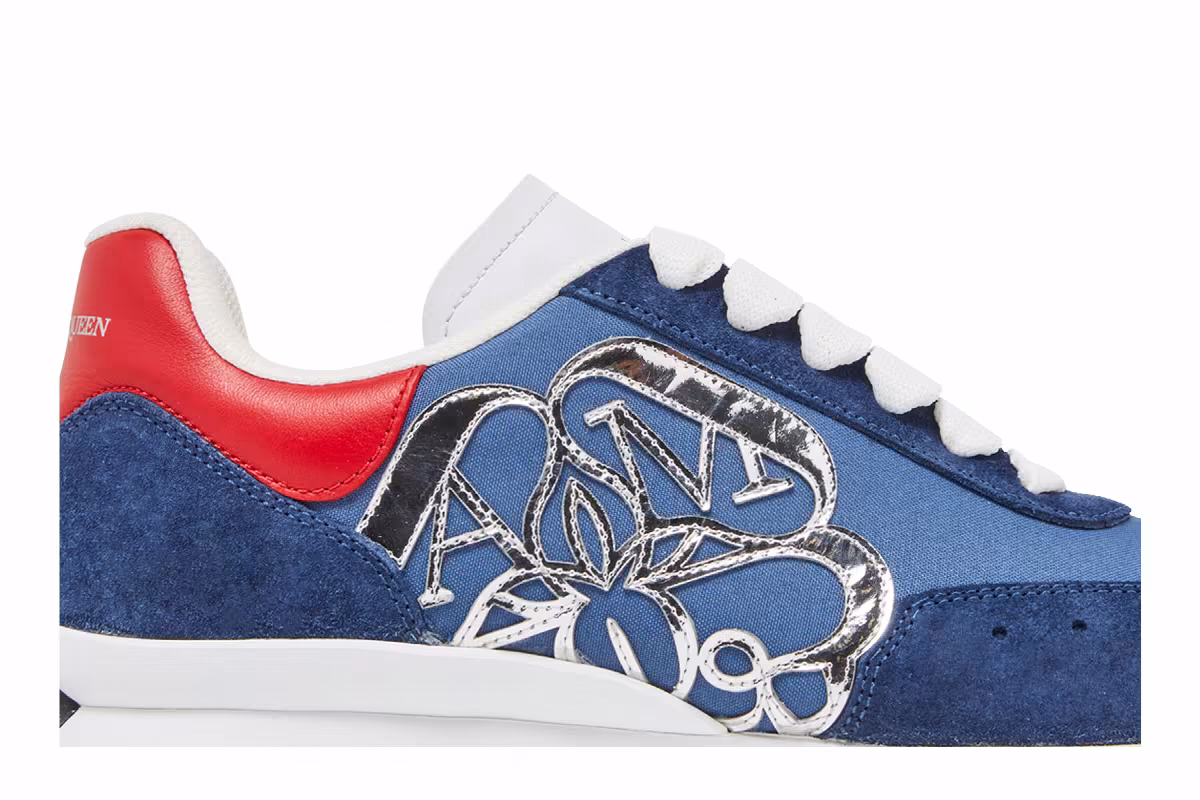 Alexander McQueen Women's Sprint Runner Blue Silver, view 3