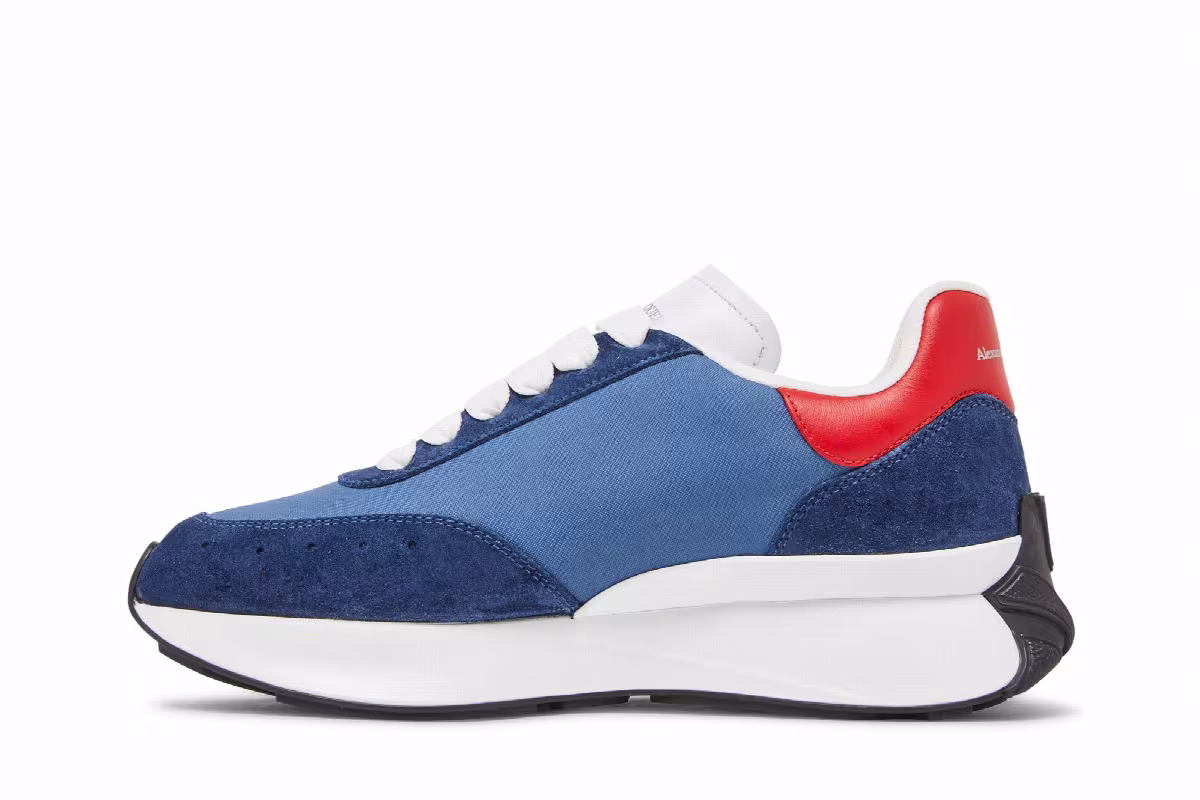 Alexander McQueen Women's Sprint Runner Blue Silver, view 4