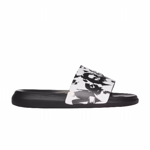 Alexander McQueen Rubber Pool Slide 'Graffiti - White Black'