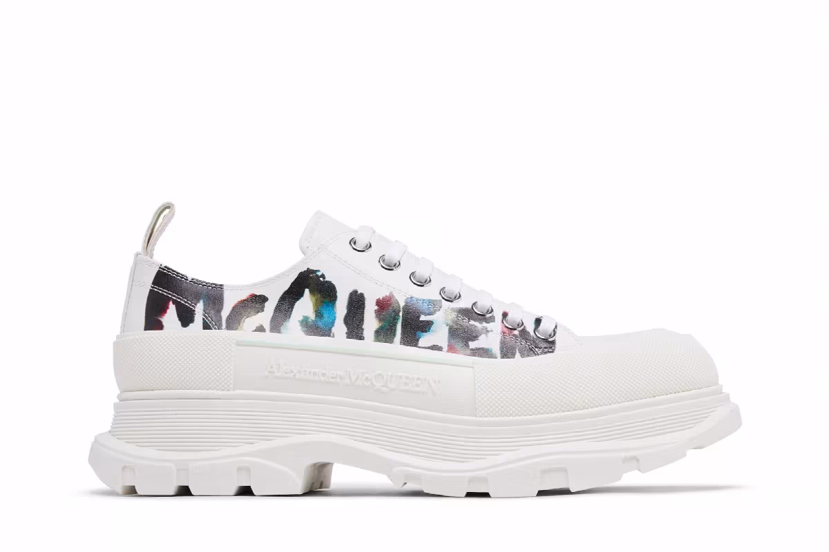 Alexander McQueen Tread Slick Lace-Up Watercolour Graffiti, view 2
