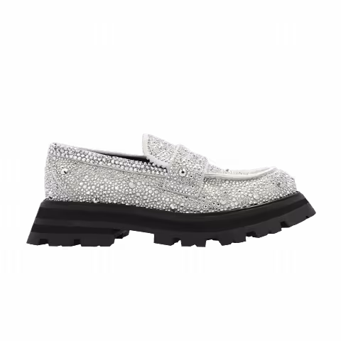 Alexander McQueen Wmns Wander Loafer 'New Ivory Crystal Embellished'