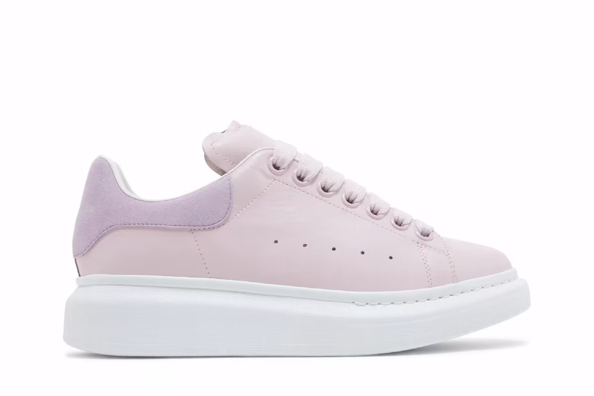 Alexander McQueen Women's Oversized Sneaker Pale Ice Pink Lilac, view 2