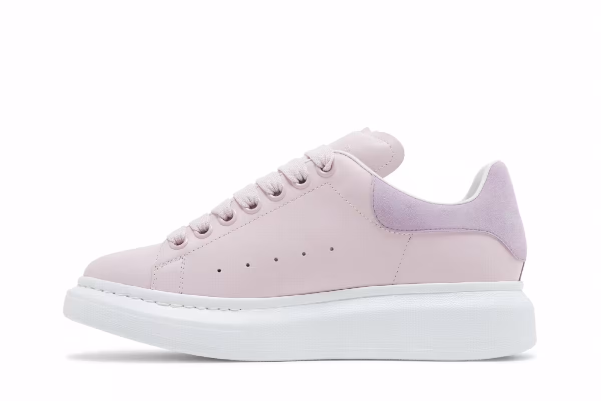Alexander McQueen Women's Oversized Sneaker Pale Ice Pink Lilac, view 4