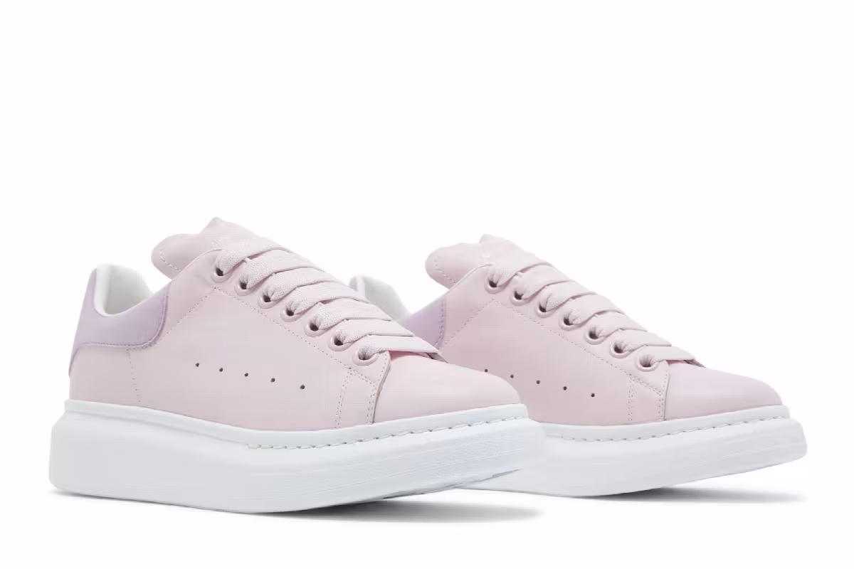 Alexander McQueen Women's Oversized Sneaker Pale Ice Pink Lilac, view 9