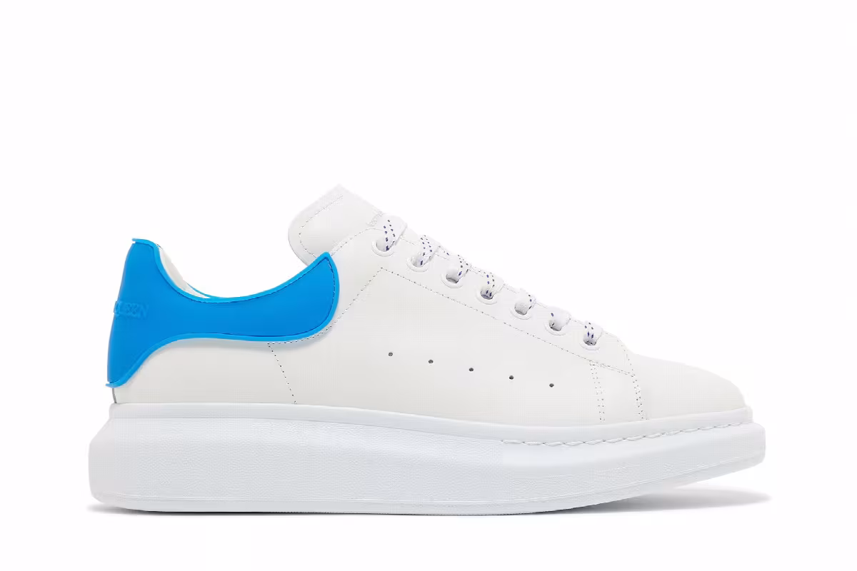 Alexander McQueen Oversized Sneaker White Electric Blue, view 2