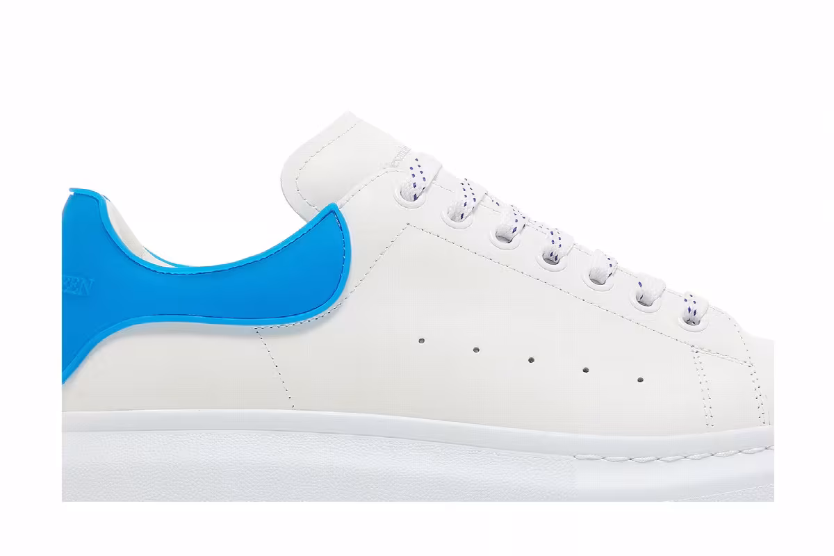Alexander McQueen Oversized Sneaker White Electric Blue, view 3