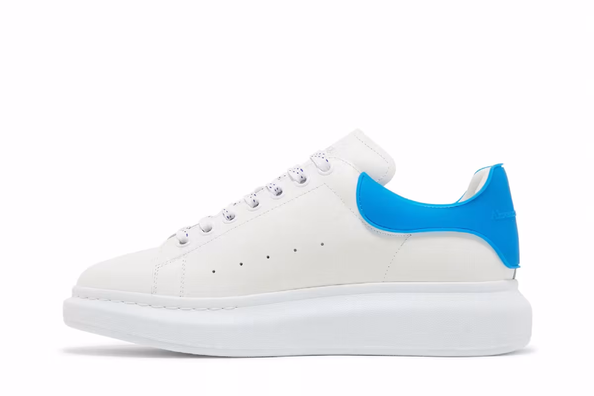 Alexander McQueen Oversized Sneaker White Electric Blue, view 4