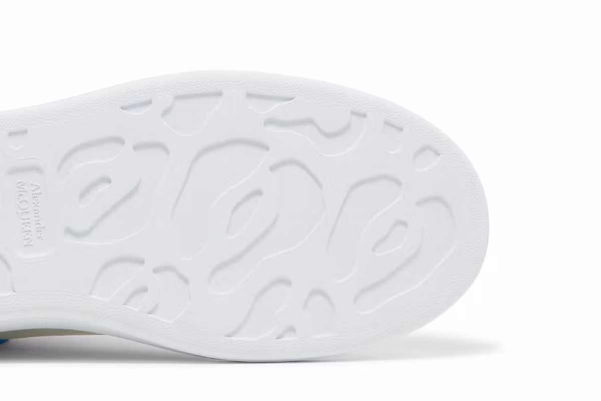 Alexander McQueen Oversized Sneaker White Electric Blue, view 6