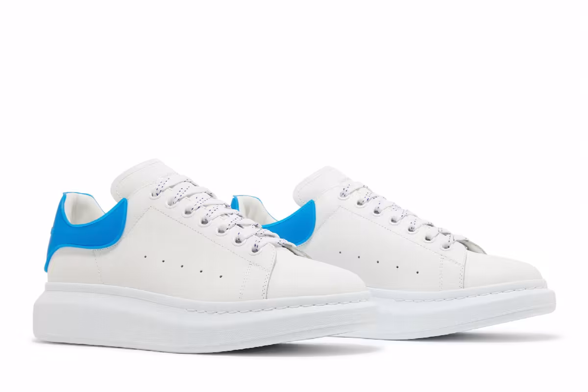 Alexander McQueen Oversized Sneaker White Electric Blue, view 9