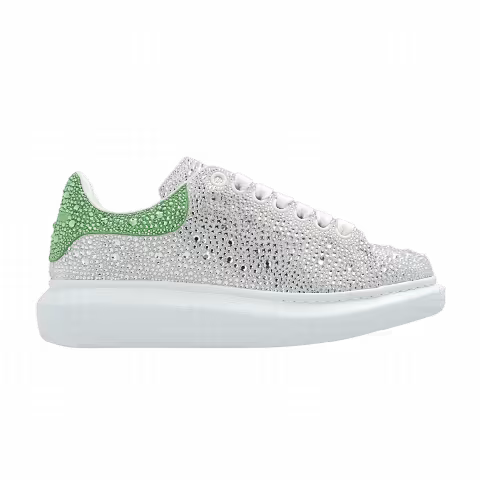 Alexander McQueen Wmns Oversized Sneaker 'Crystal Embellished - White Acid Green'
