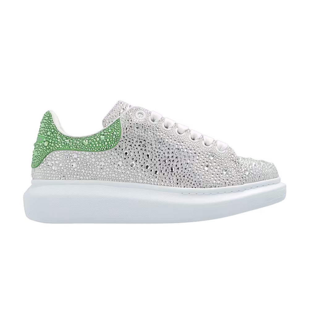 Alexander McQueen Women's Oversized Sneaker Crystal Embellished - White Acid Green