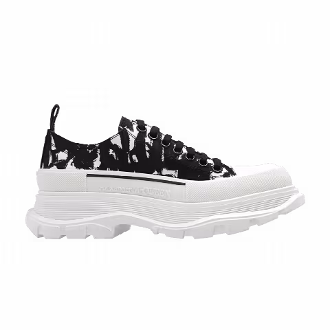 Alexander McQueen Wmns Tread Slick Low Lace Up 'Graffiti Logo - White Black'