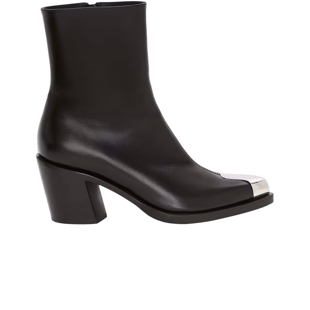 Alexander McQueen Women's Punk Boot Black Silver 2022