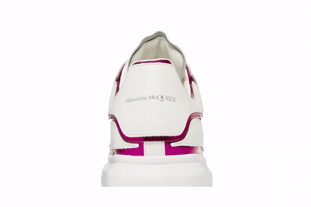 Alexander McQueen Women's Oversized Sneaker White Printers Pink, view 8