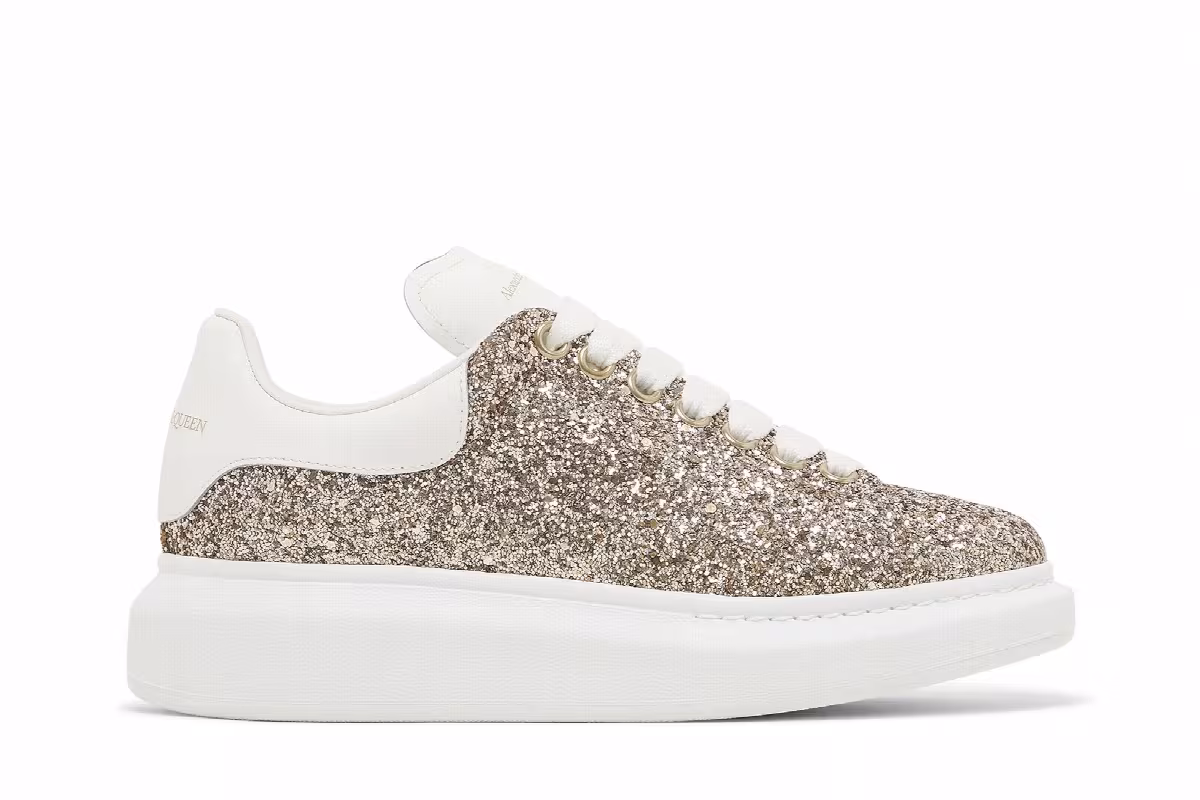 Alexander McQueen Women's Oversized Sneaker Calico Glitter, view 2