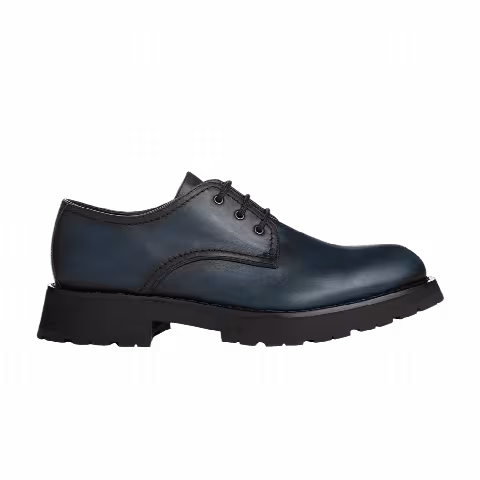 Alexander McQueen Burnished Derby Flat 'Anthracite'
