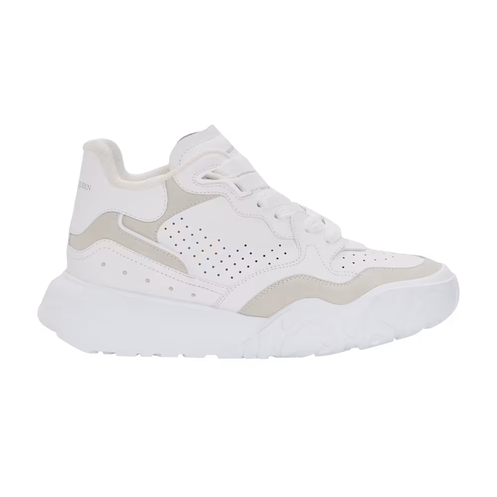 Alexander McQueen Women's Court Trainer White Silver