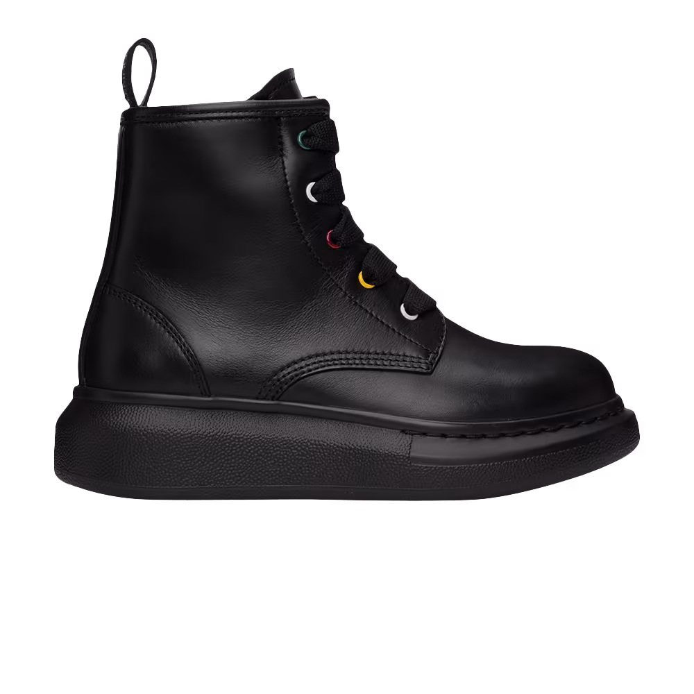 Alexander McQueen Hybrid Lace-Up Boot Kids Black