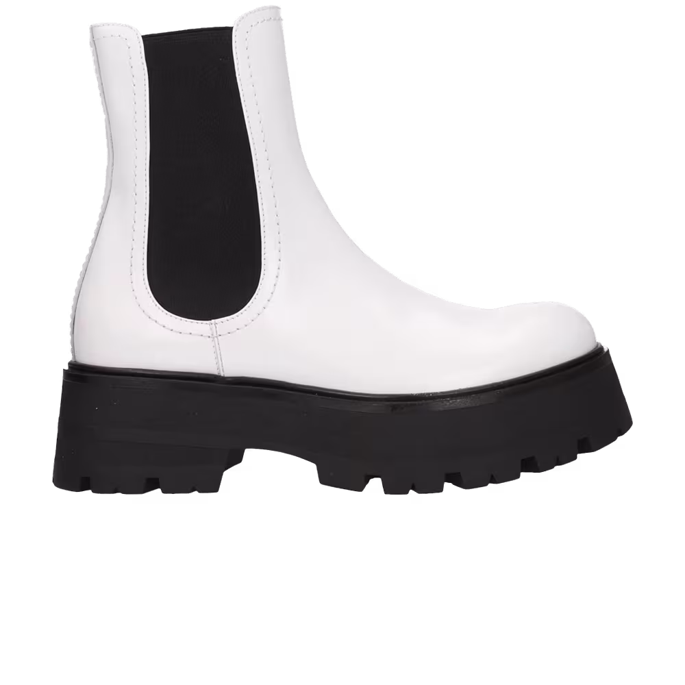 Alexander McQueen Women's Rave Chelsea Boot White Black