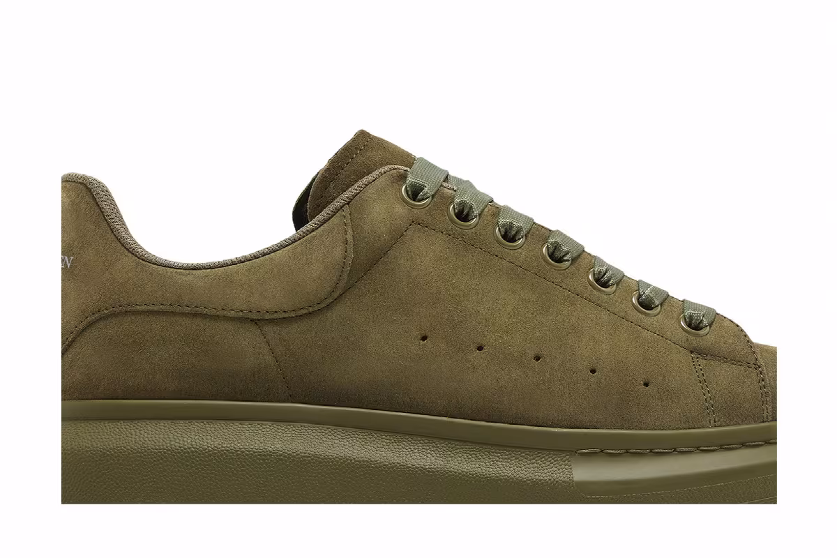 Alexander McQueen Oversized Sneaker Military Green Suede, view 3