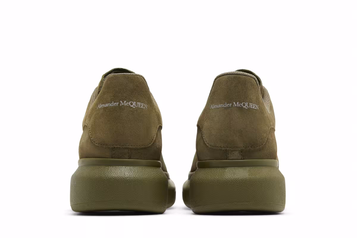Alexander McQueen Oversized Sneaker Military Green Suede, view 7