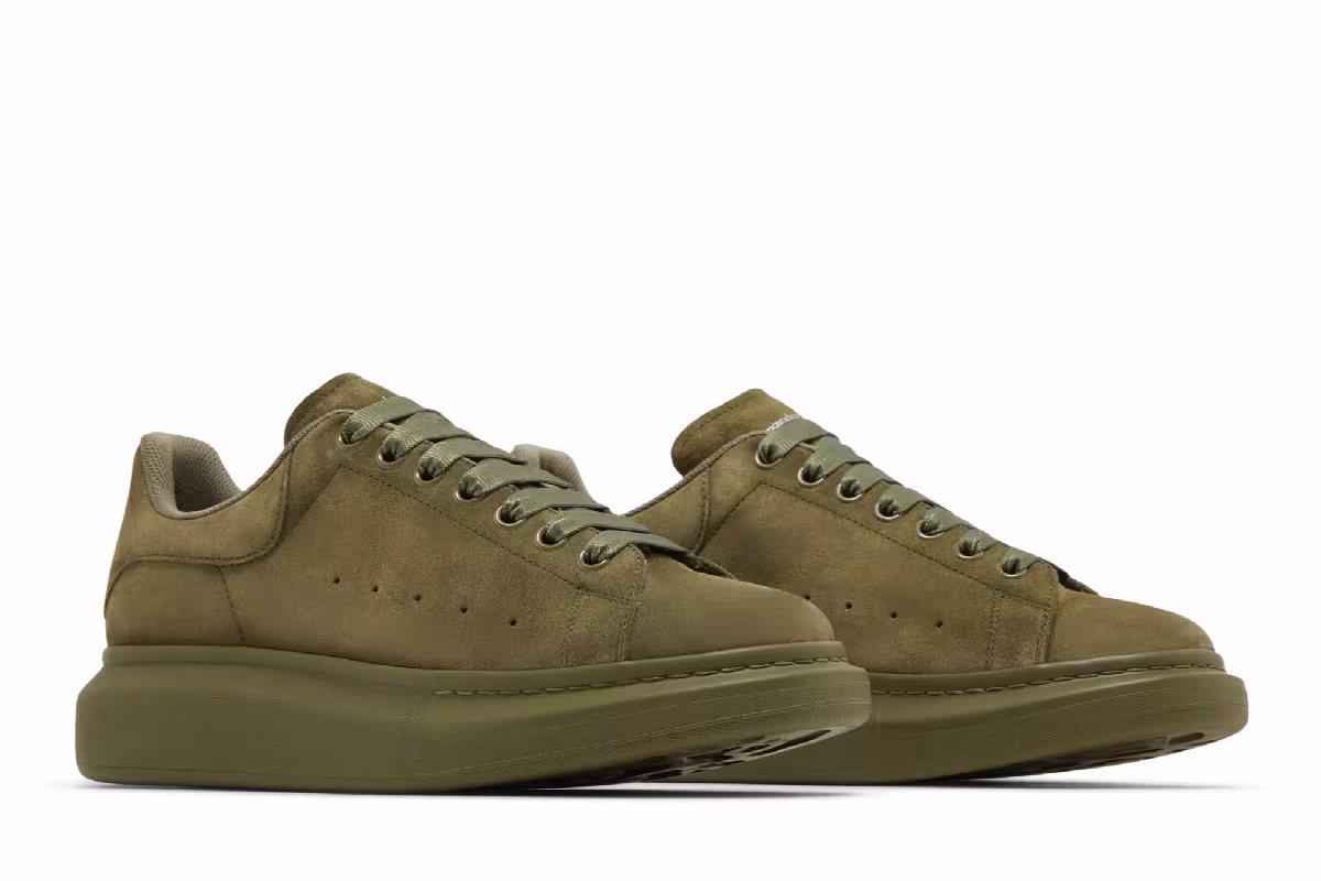 Alexander McQueen Oversized Sneaker Military Green Suede, view 9