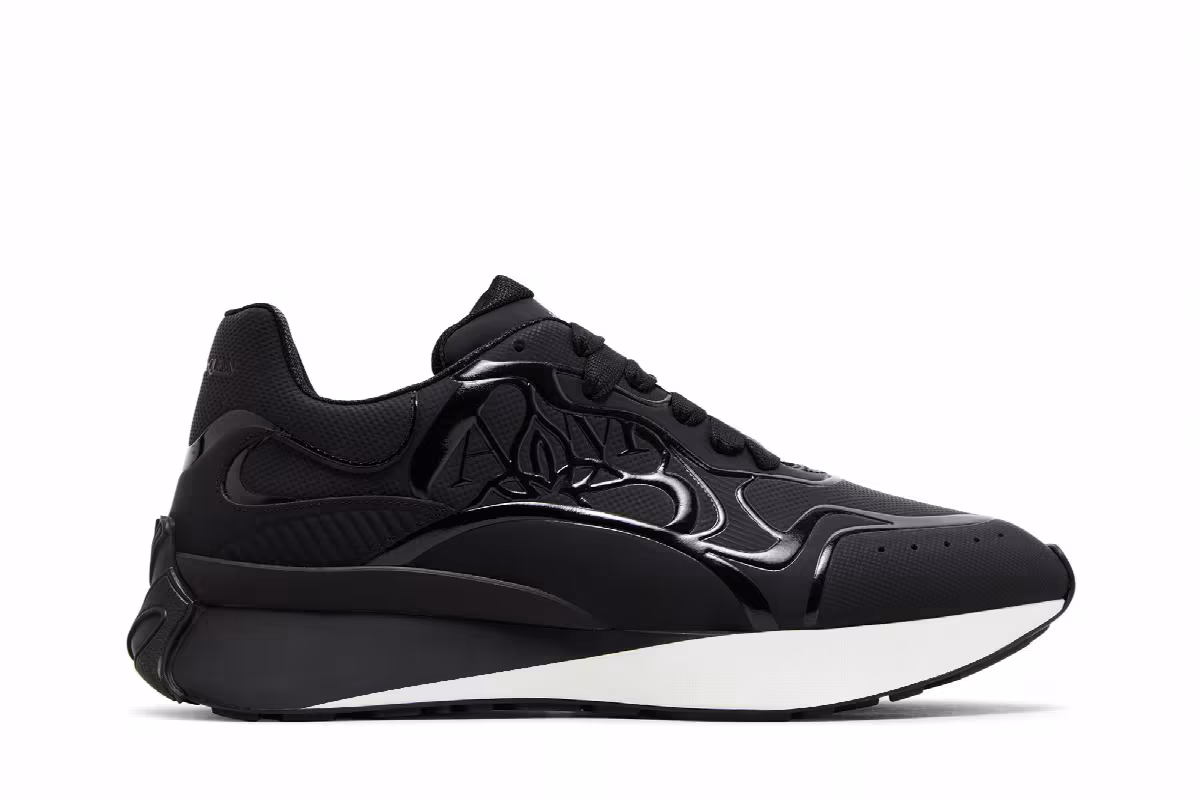 Alexander McQueen Sprint Runner Black White, view 2