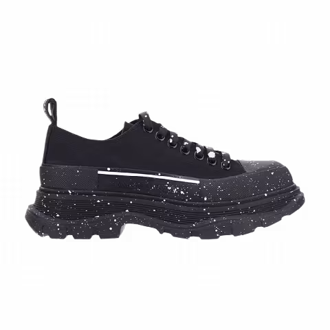 Alexander McQueen Tread Slick Lace Up 'Black White Paint Splatter'