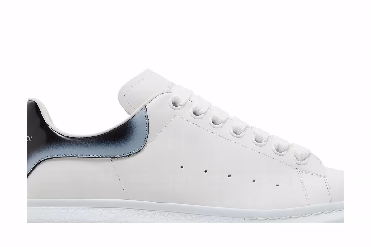 Alexander McQueen Oversized Sneaker Faded Heel - White Black Silver, view 3