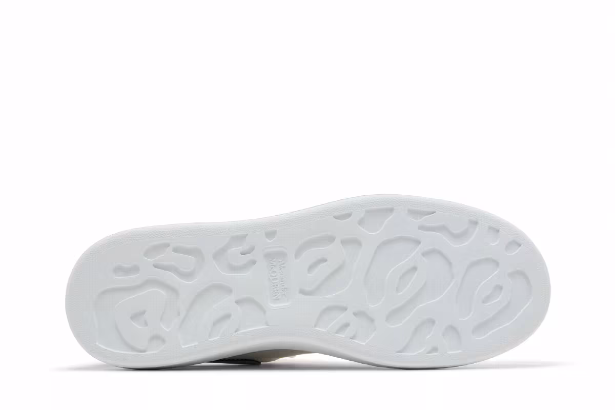 Alexander McQueen Oversized Sneaker Faded Heel - White Black Silver, view 5