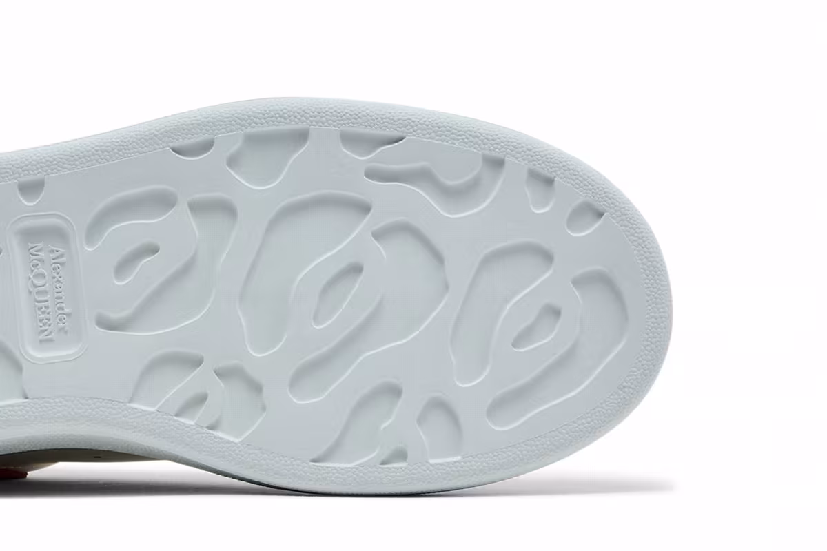 Alexander McQueen Oversized Sneaker White Red Reptile, view 6