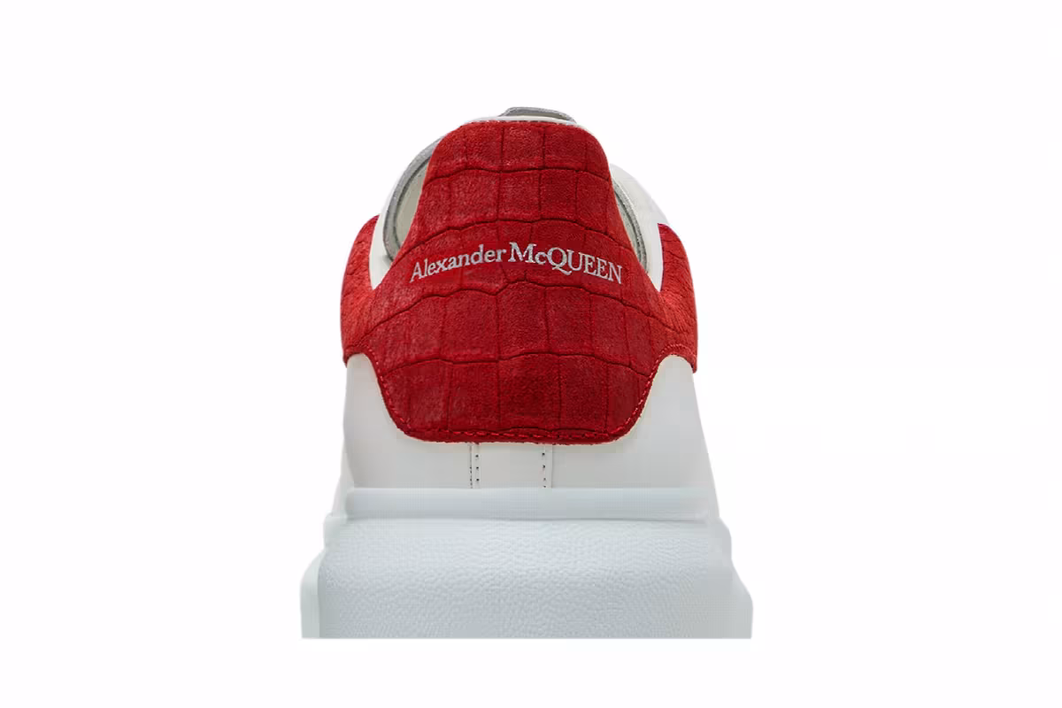 Alexander McQueen Oversized Sneaker White Red Reptile, view 8
