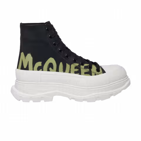 Alexander McQueen Tread Slick Boot 'Graffiti Logo - Black Khaki'