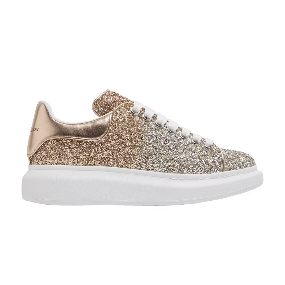 Alexander McQueen Women's Oversized Sneaker Rose Gold Glitter