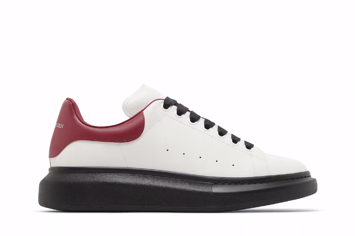Alexander McQueen Oversized Sneaker New Ivory Garnet, view 2