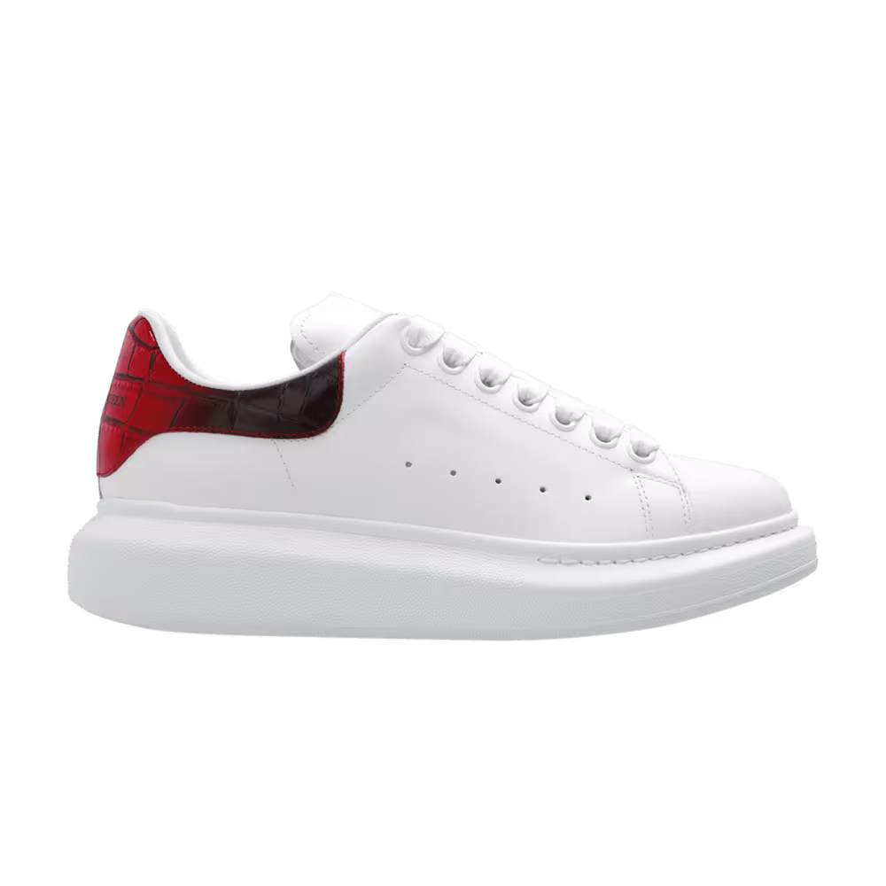 Alexander McQueen Women's Oversized Sneaker Gradient Croc - White Welsh Red