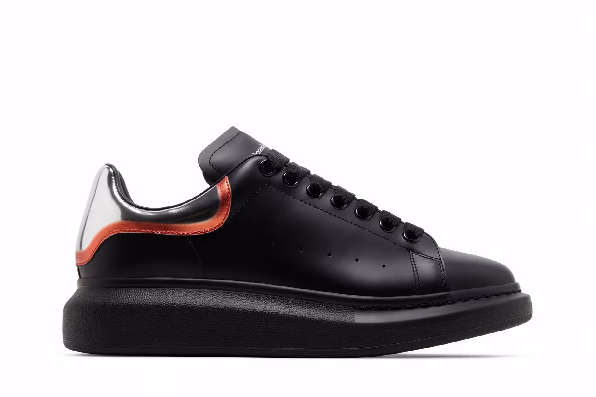 Alexander McQueen Oversized Sneaker Black Silver Welsh Red, view 2