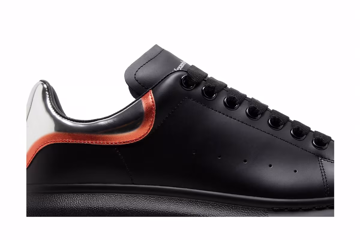 Alexander McQueen Oversized Sneaker Black Silver Welsh Red, view 3