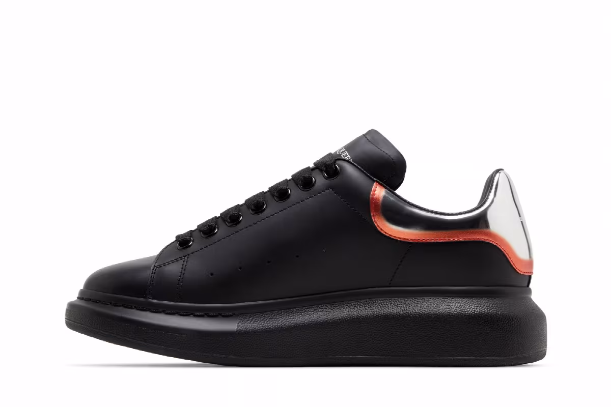 Alexander McQueen Oversized Sneaker Black Silver Welsh Red, view 4