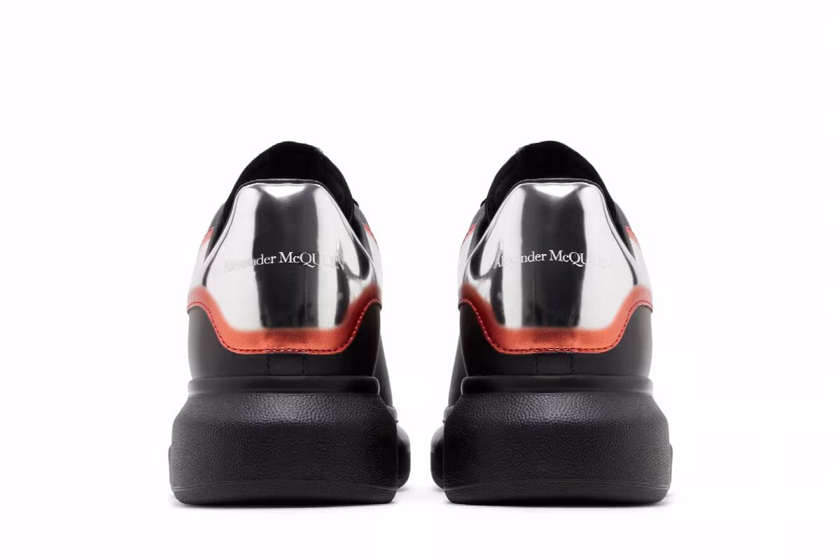 Alexander McQueen Oversized Sneaker Black Silver Welsh Red, view 7