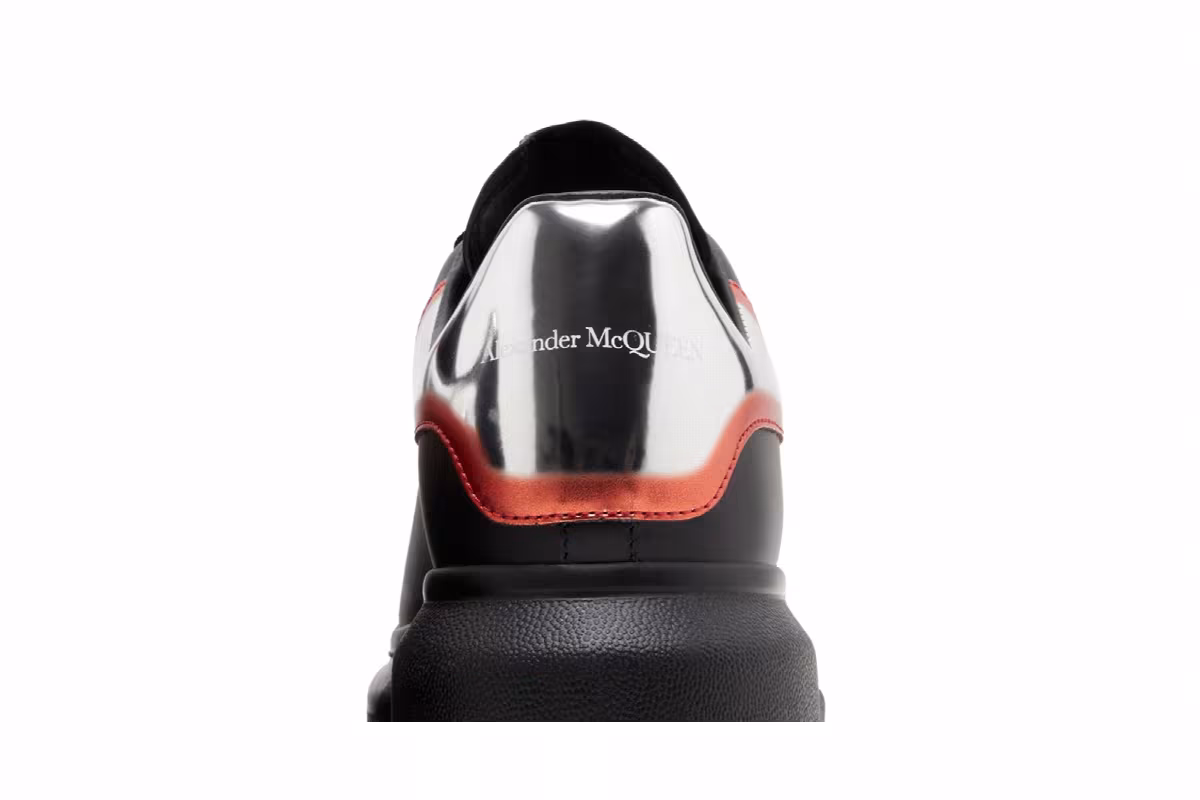Alexander McQueen Oversized Sneaker Black Silver Welsh Red, view 8